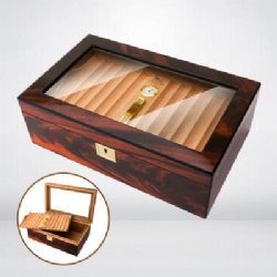 50CT Glass Top Cigar Humidor