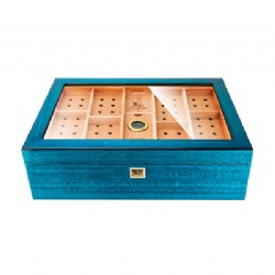 Blue Glass Top Cigar Humidor