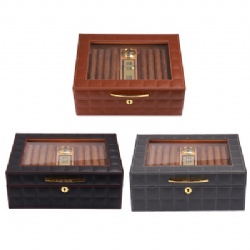 50CT Glass Top Cigar Humidor