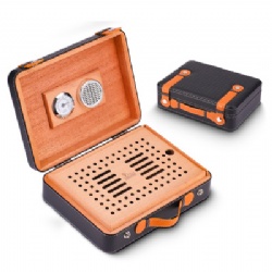 Leather humidor cigar boxes